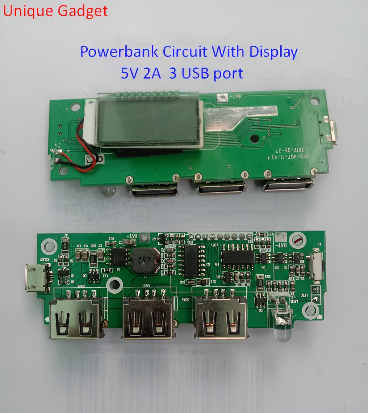 Digital Power Bank Circuit 5V 2A LCD Display 3 USB Output Micro USB Charging Port LED Torch use 8x18650 Li-ion Battery