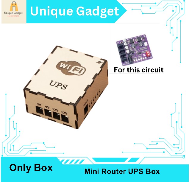 Mini UPS Box For Router Power Bank- Mini Router UPS Borad Box-Fiver Board Box- Only Box (Circuit Not included)