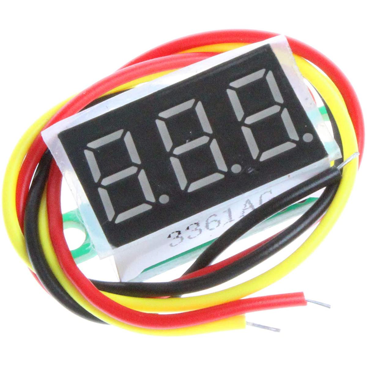 3 Wire 0.36 inch Mini Digital Voltage Meter Blue Color Digital Volt Indicator Car Voltmeter