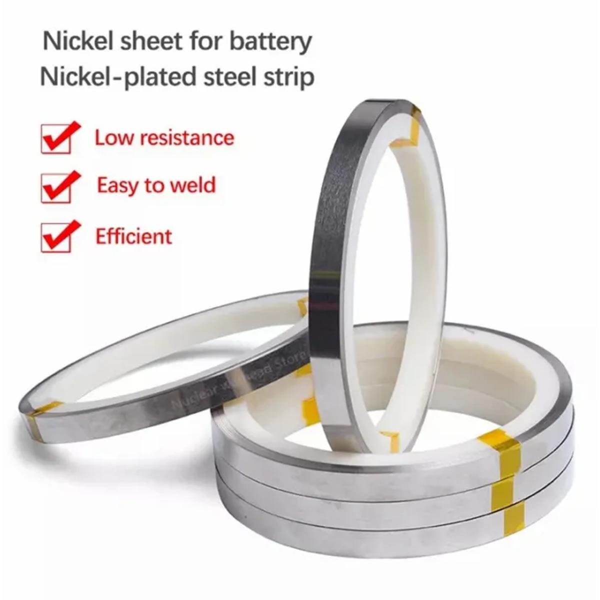 Nickel Strip For 18650 Li-ion Battery 0.1*5mm Nickel Sheet Plate Spot Welding 24 inch 2 Feet - Battery Spot Welding Solution with Nickel Strip